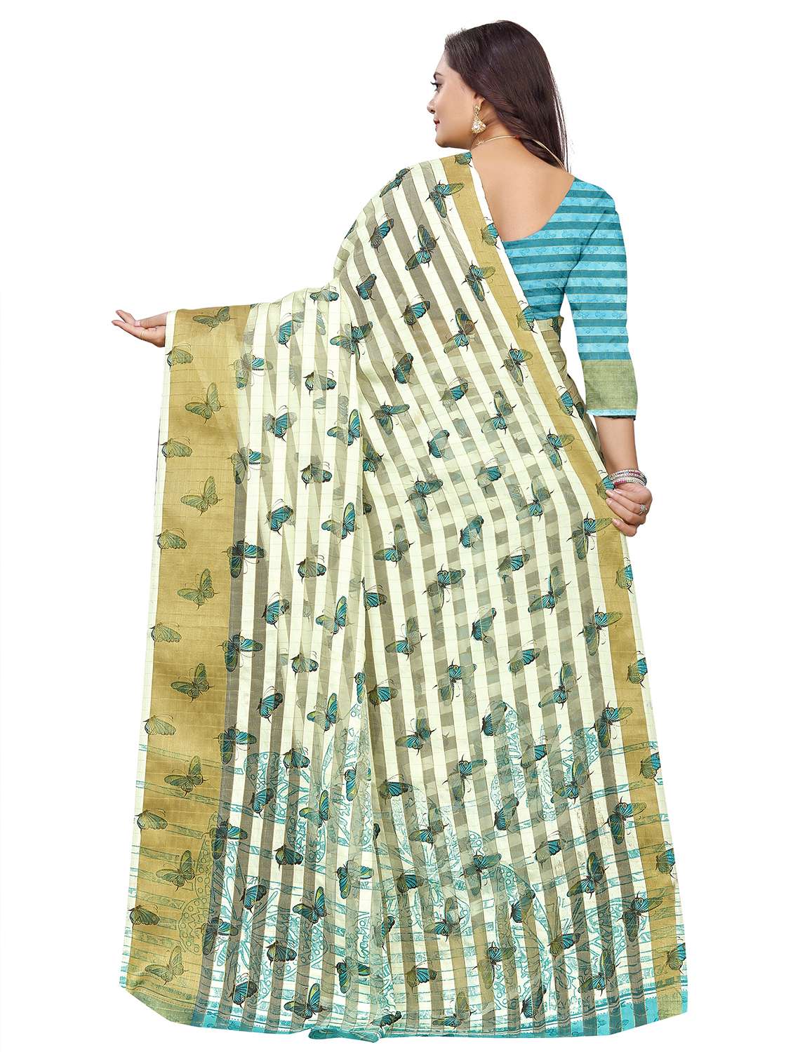 women printed casual wear saree with blouse - 21687143 - Standard Image - 2