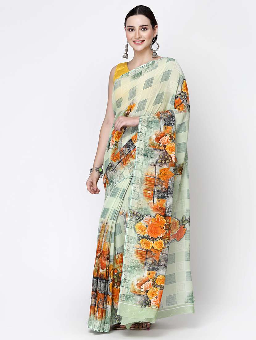 women printed casual wear saree with blouse - 21687149 - Standard Image - 2