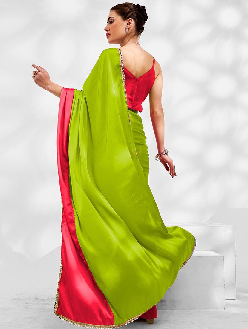 women green bordered saree with blouse - 21687298 - Standard Image - 2
