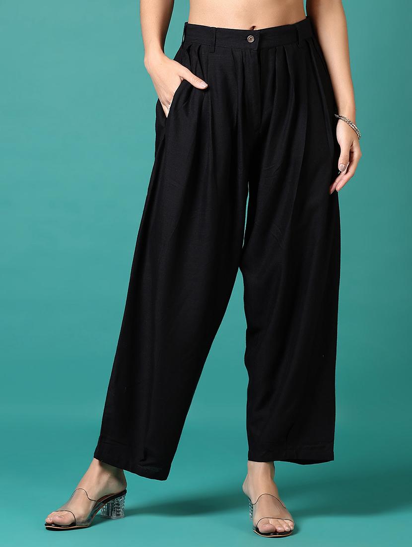 women black solid salwar - 21687493 -  Zoom Image - 0