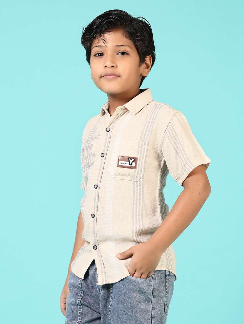 boys self designed collared shirt - 21687555 -  Standard Image - 2