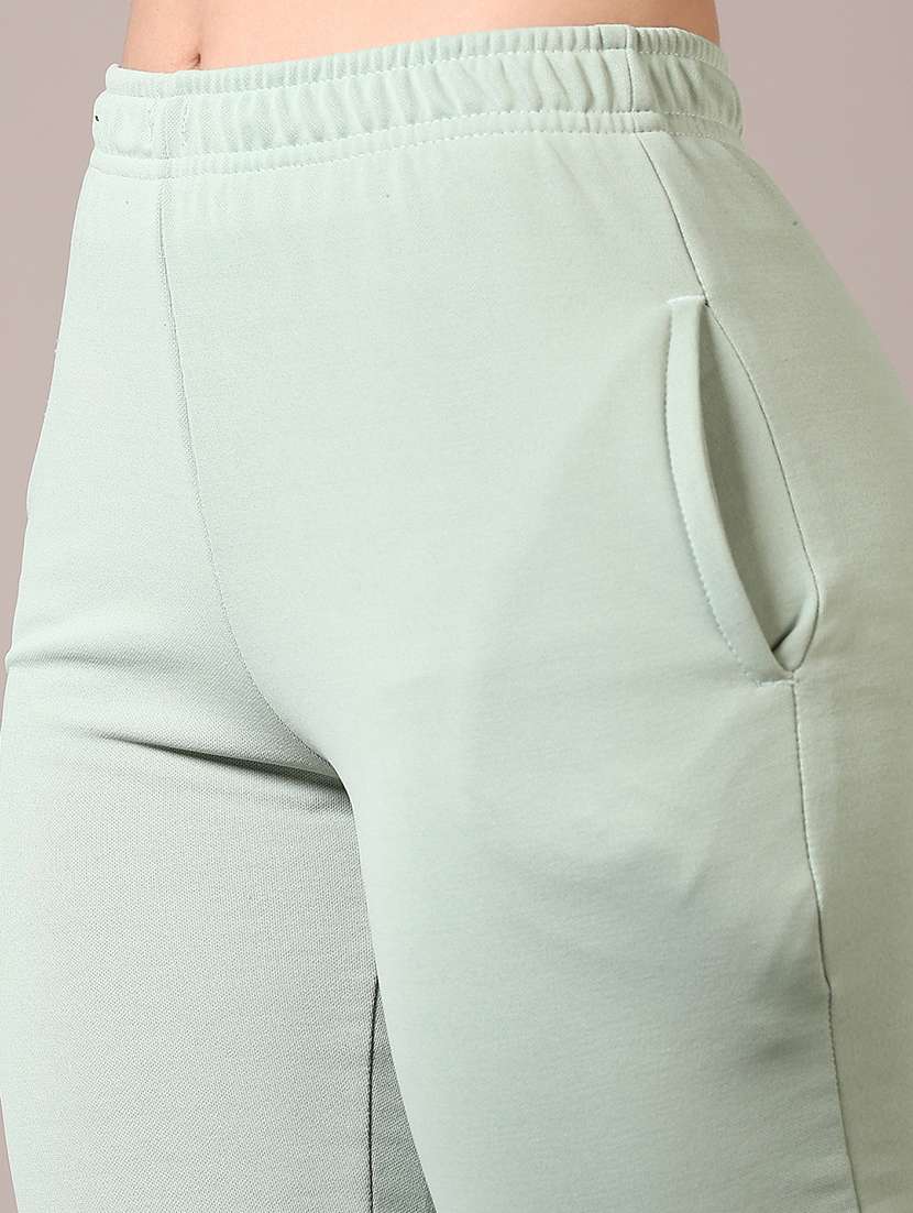 women solid mid rise track pant - 21687631 -  Standard Image - 2