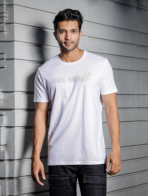 men round neck chest print t-shirt - 21687696 -  Standard Image - 0