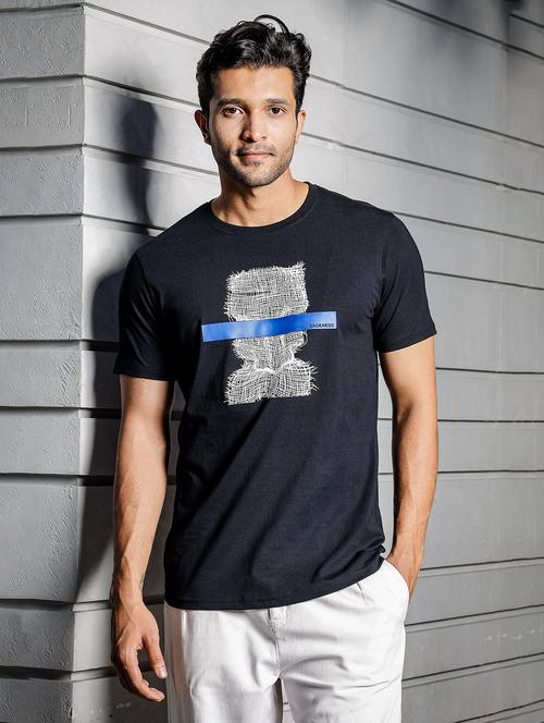 men round neck front print t-shirt - 21687698 -  Standard Image - 0