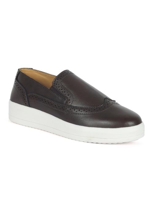 brown slip on casual shoes - 21687949 - Standard Image - 0