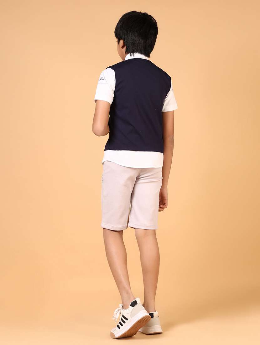 boys self designed shirt & short with wasitcoat - 21688110 -  Standard Image - 2