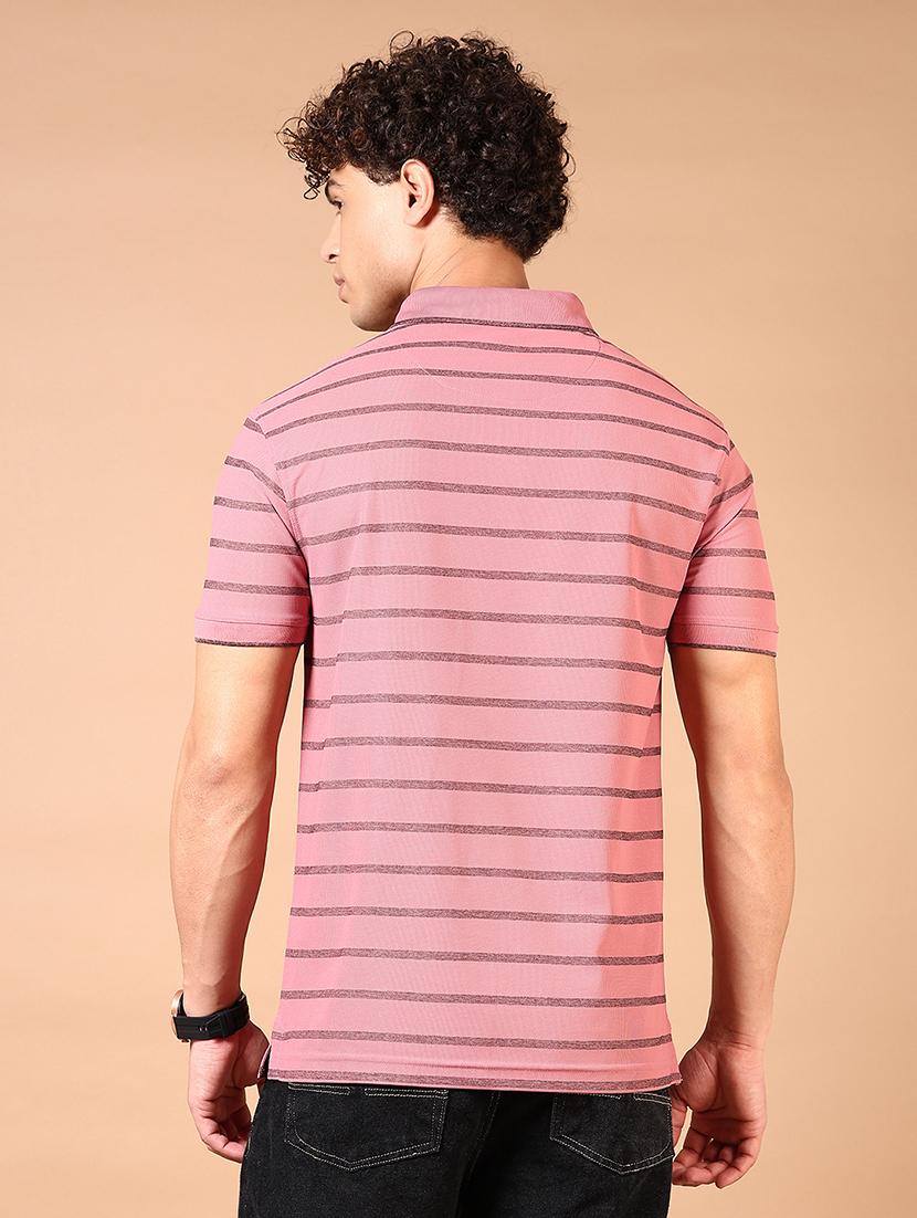 men striped short sleeve regular fit polo t-shirt - 21688133 - Standard Image - 2