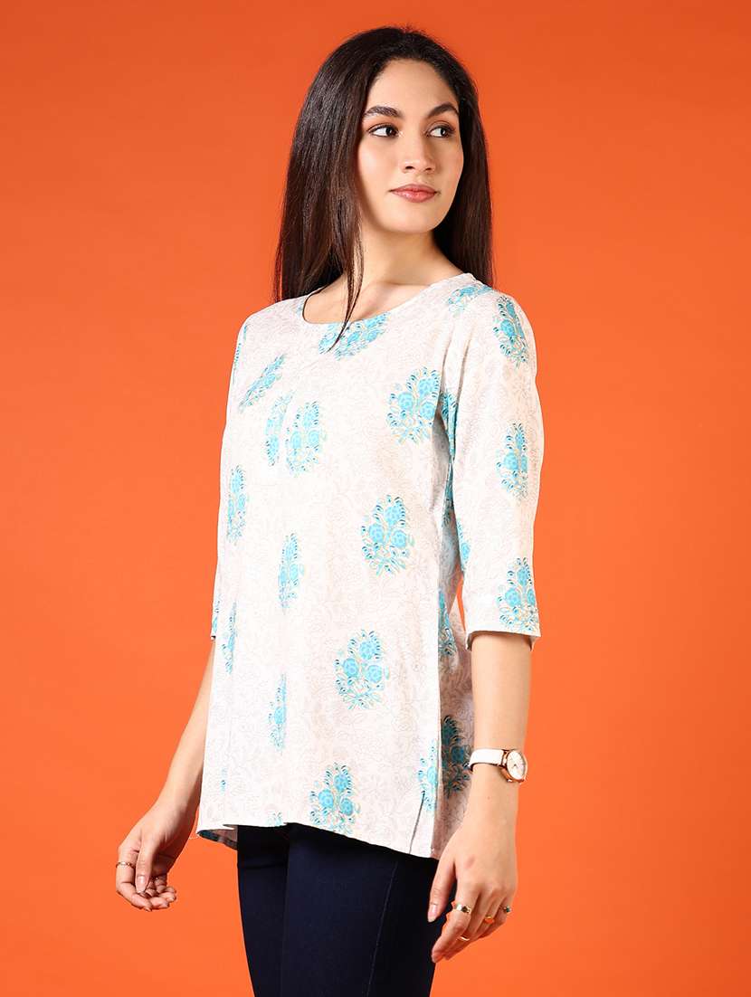 women printed three quarter sleeve kurti - 21688200 -  Standard Image - 2