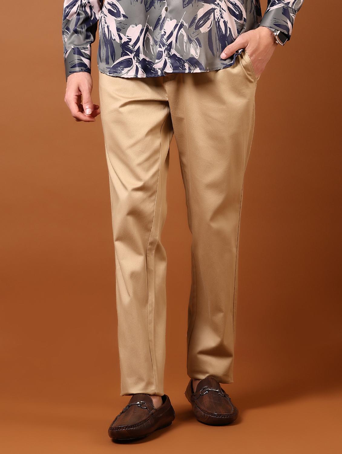 men solid mid rise casual chinos - 21688207 -  Zoom Image - 0