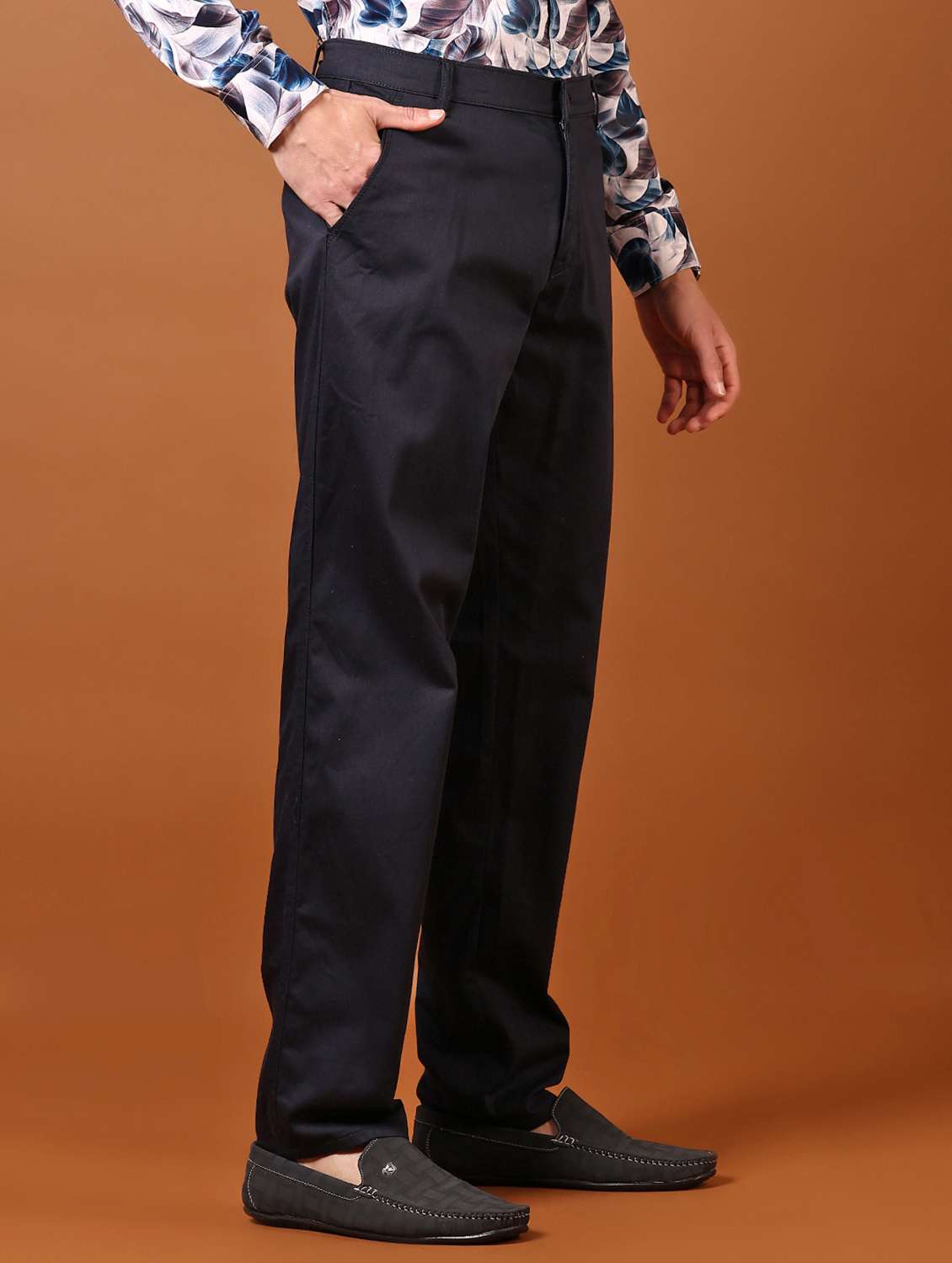 men solid mid rise casual chinos - 21688215 -  Standard Image - 2