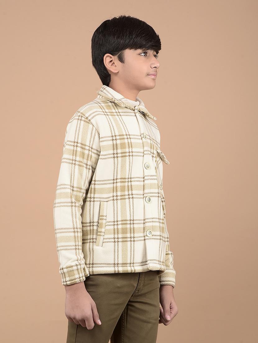 boys long sleeves checkered shacket - 21688321 - Standard Image - 2