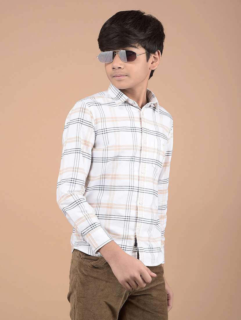 boys long sleeves checkered shirt