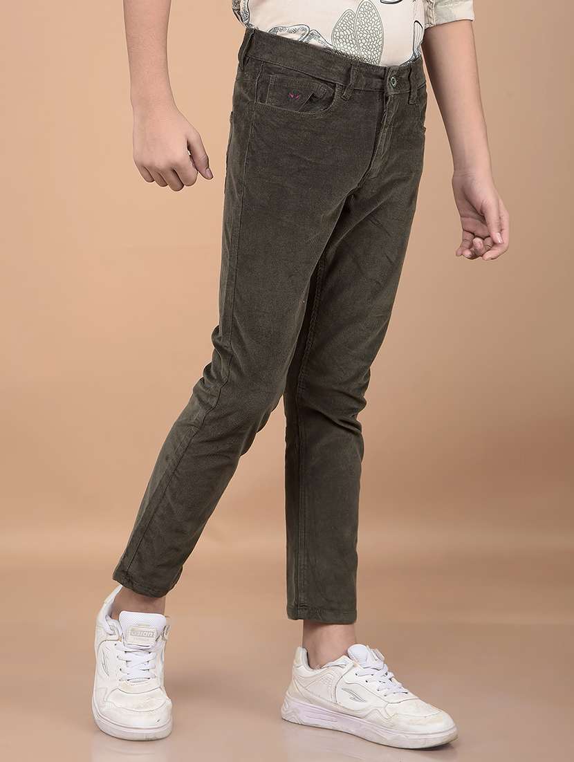 boy solid slim fit corduroy trousers - 21688353 -  Standard Image - 2
