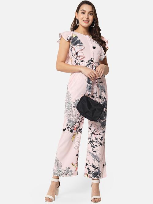 women printed ruffled detailed full length jumpsuit - 21688399 -  Standard Image - 0