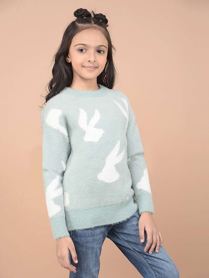 girls self design long sleeve pullover sweater - 21688412 -  Standard Image - 2