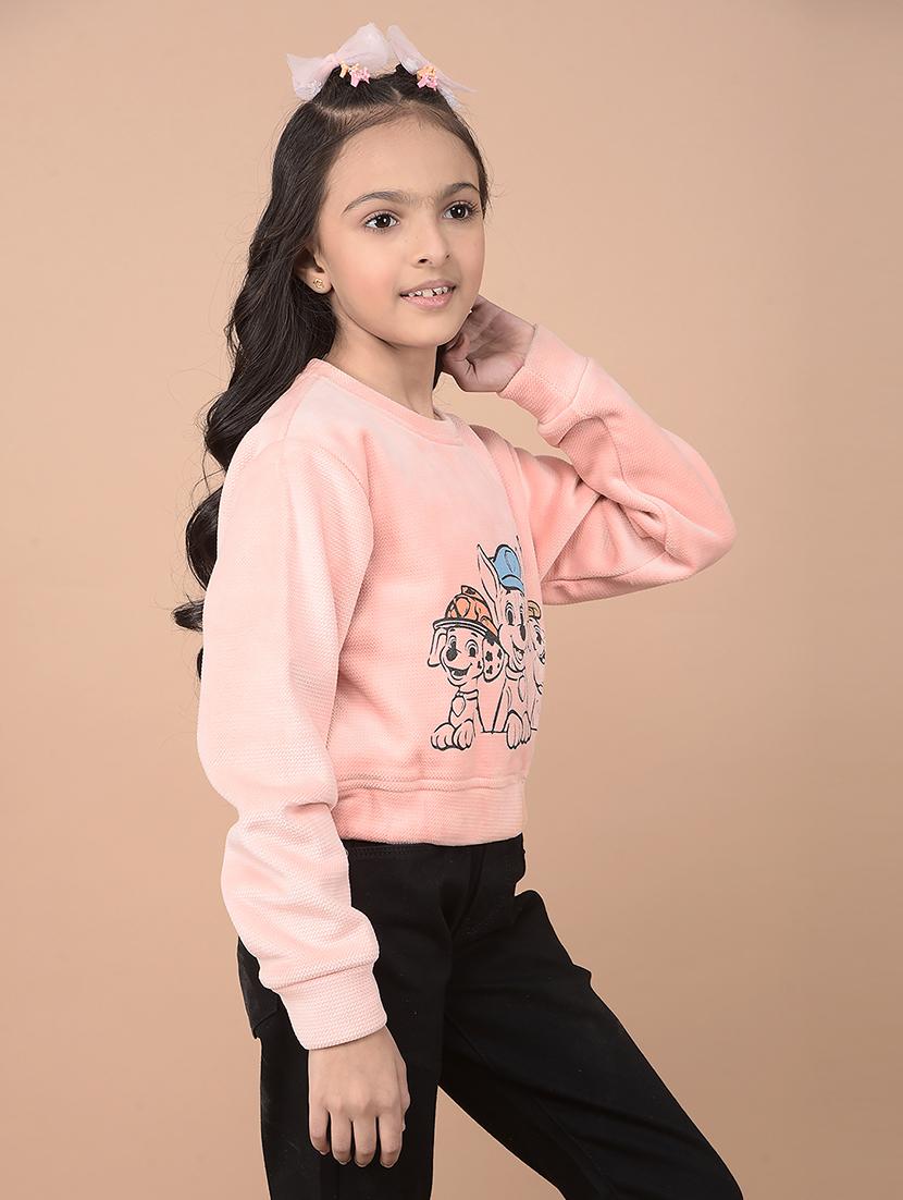 girls front print long sleeve sweatshirts - 21688430 - Standard Image - 2