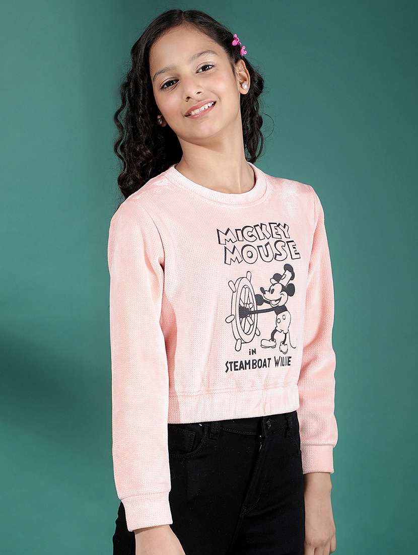 girls front print long sleeve sweatshirts - 21688430 -  Standard Image - 2