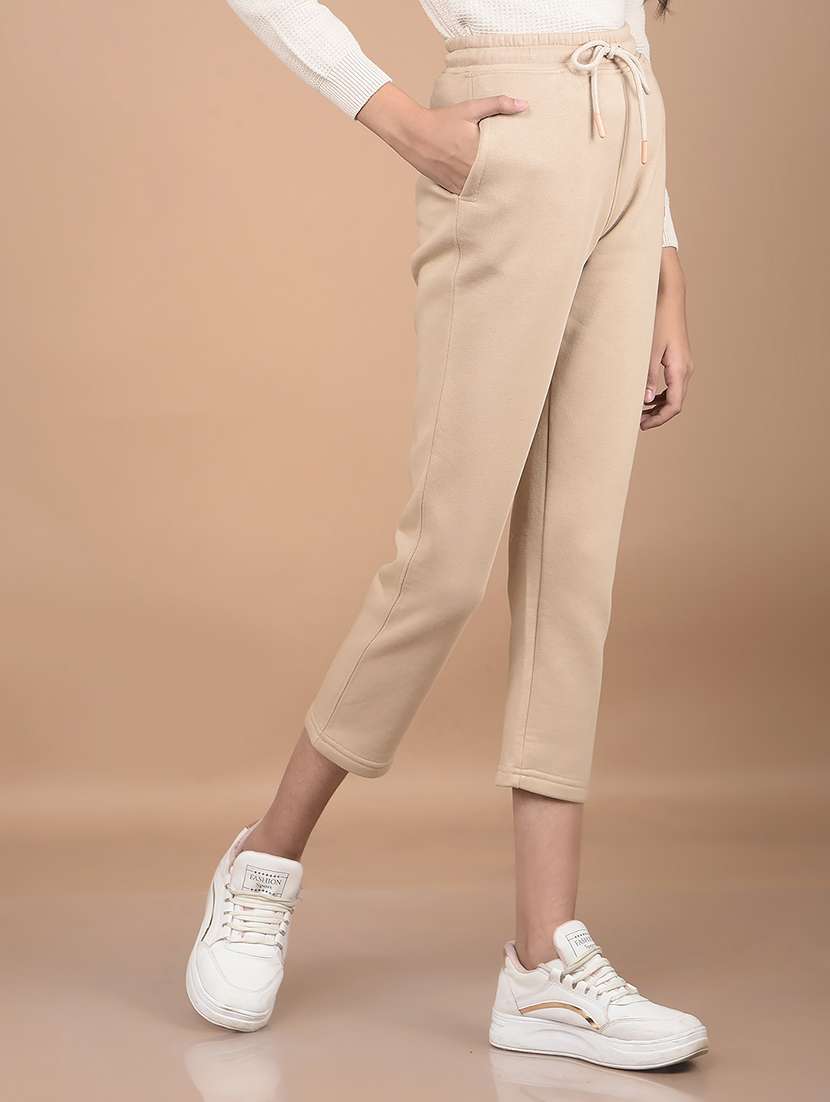 girls beige solid track pants - 21688449 - Standard Image - 2