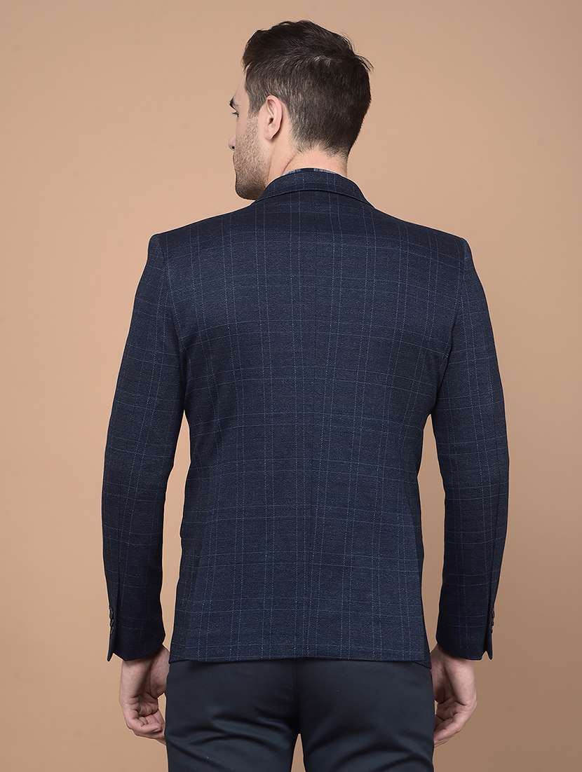 men long sleeves checkered single breasted casual blazer - 21688456 - Standard Image - 2