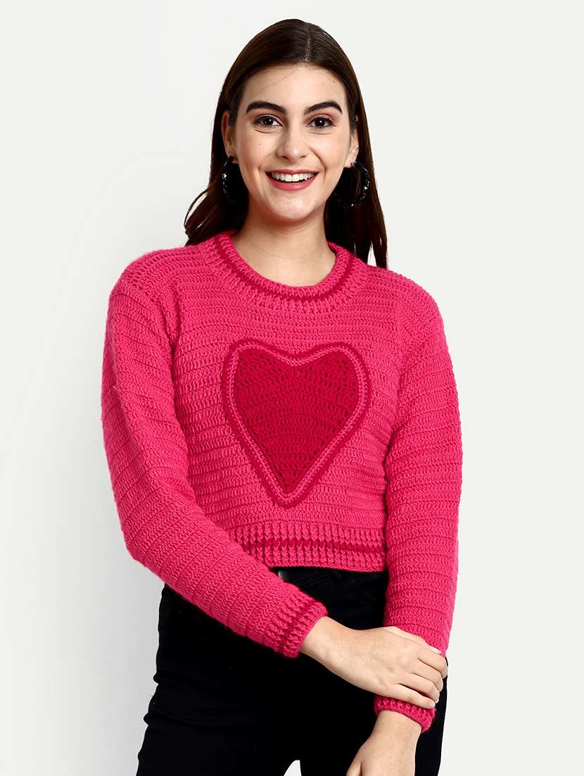 women round neck long sleeve pullover