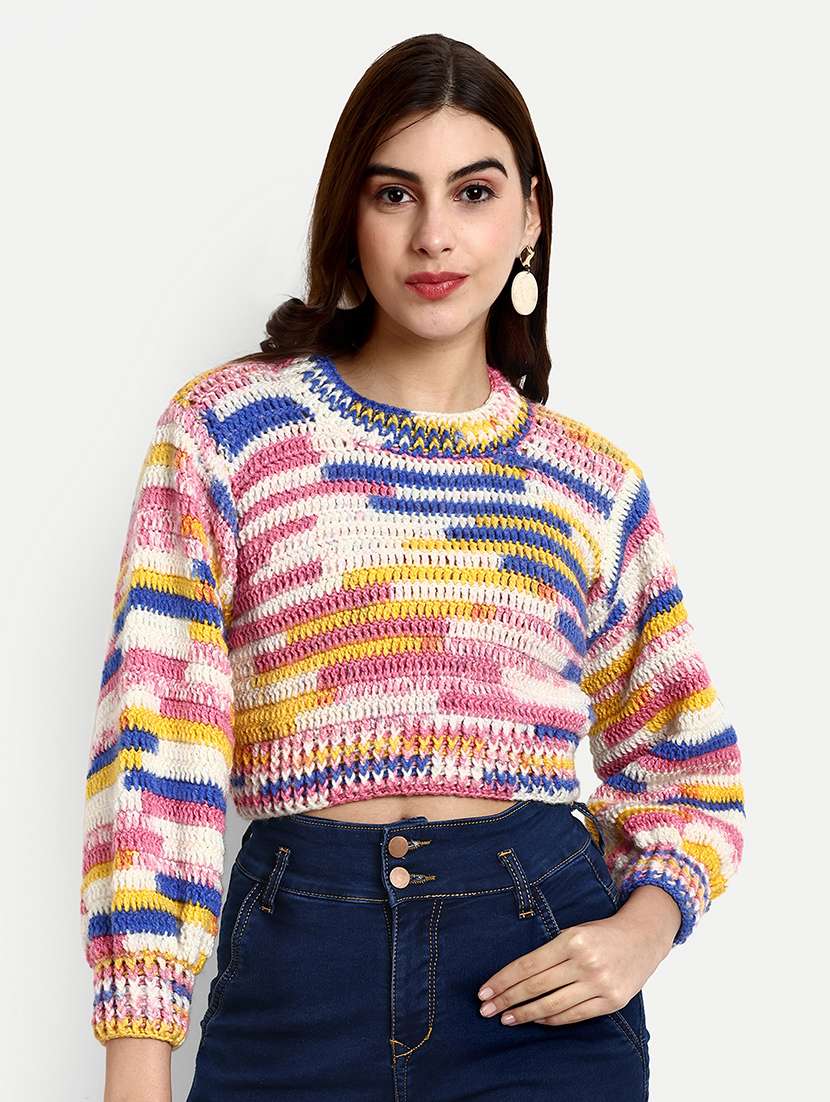 women round neck long sleeve pullover