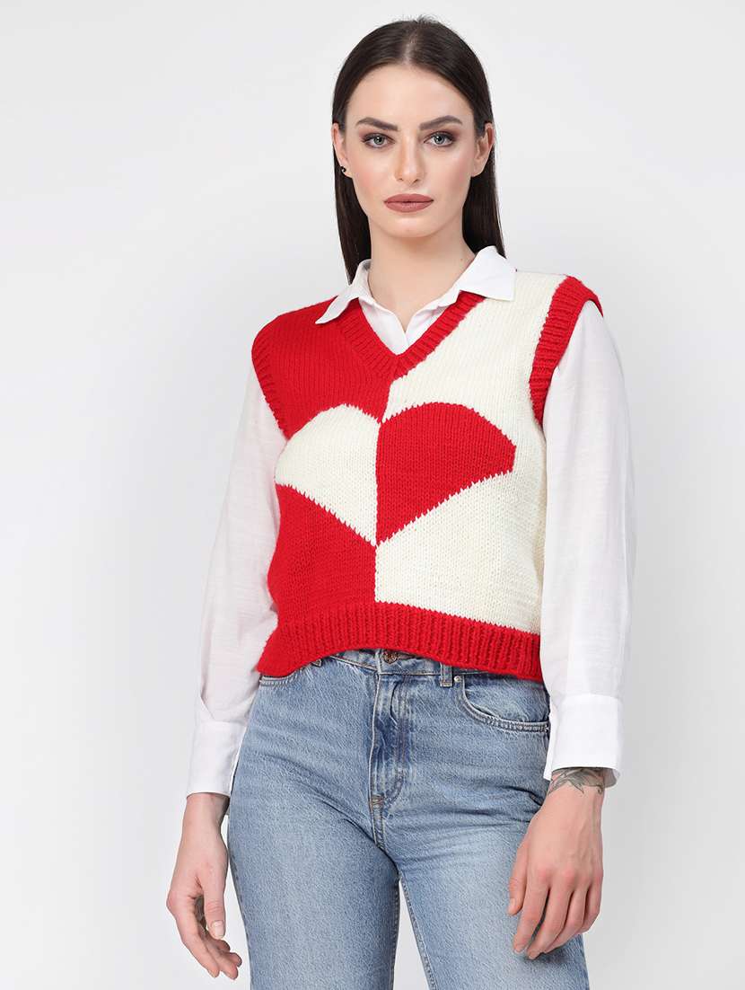 women color blocked seeveless pullover