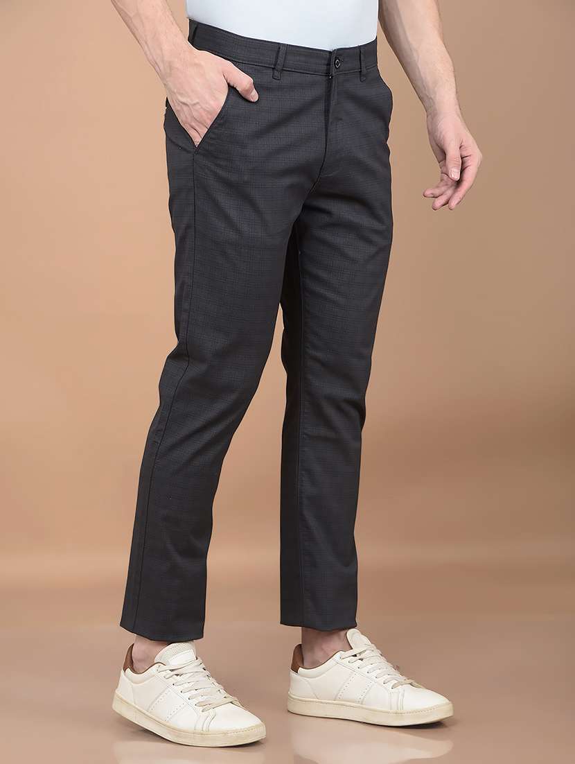 men mid rise checkered chinos - 21688660 -  Standard Image - 2