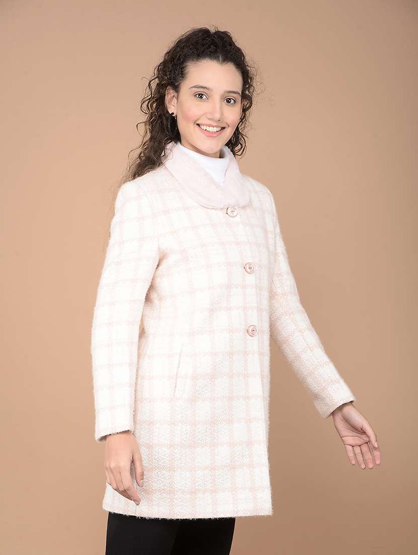 women checkered long sleeve trench coat - 21688670 -  Standard Image - 2