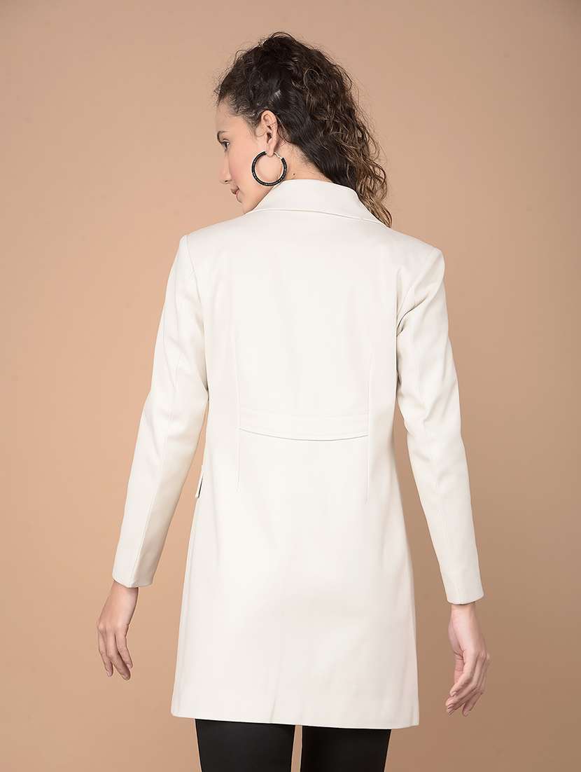 women solid long sleeve trench coat - 21688673 -  Standard Image - 2
