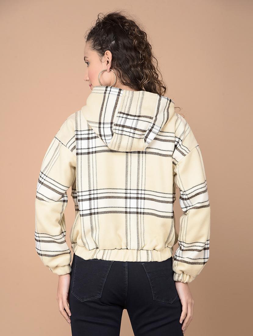 women checkered long sleeve jacket - 21688677 - Standard Image - 2