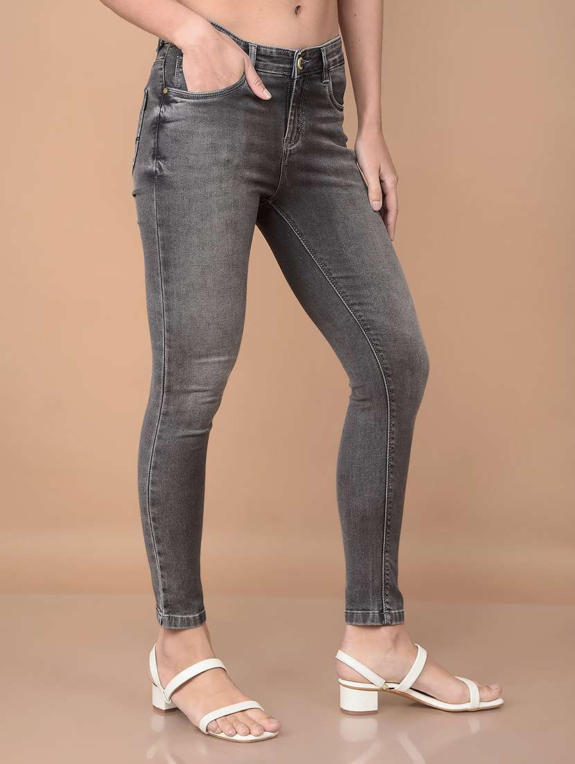 women solid mid rise skinny fit jean - 21688692 - Standard Image - 2