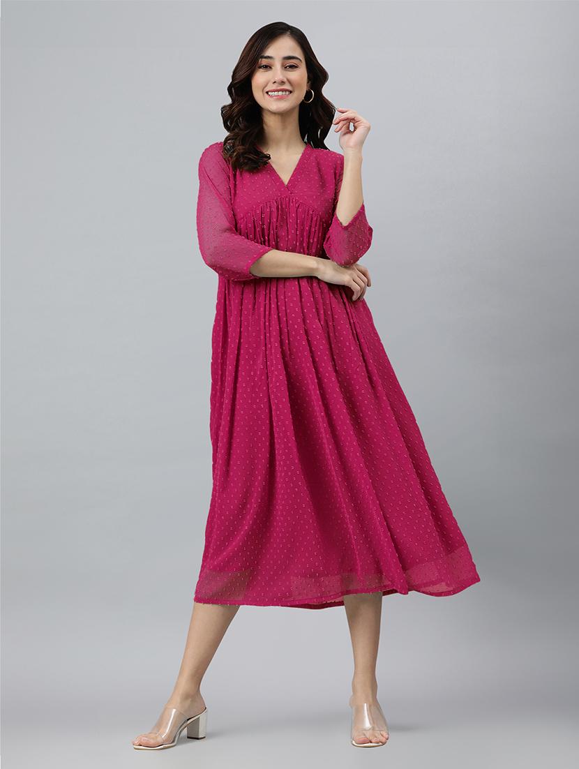 women self design three quarter sleeve flared kurta - 21688835 - Zoom Image - 0