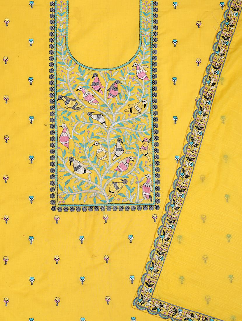 women embroidered unstitched suit set with dupatta - 21688900 - Standard Image - 2