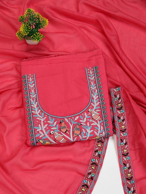 women embroidered unstitched suit set with dupatta - 21688902 - Standard Image - 0