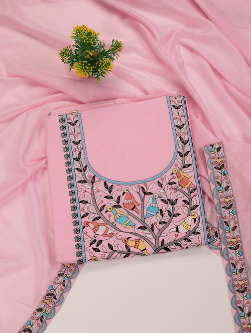 women embroidered unstitched suit set with dupatta - 21688903 -  Standard Image - 0