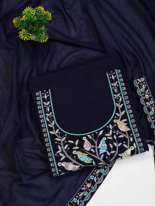women embroidered unstitched suit set with dupatta - 21688905 - Standard Image - 0