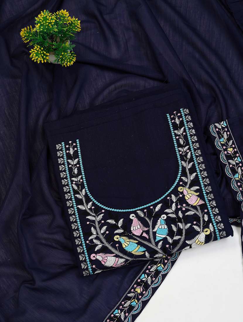 women embroidered unstitched suit set with dupatta - 21688905 - Zoom Image - 0