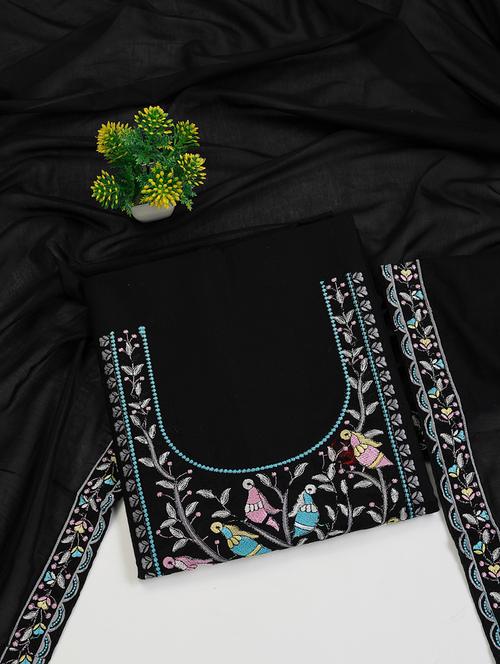women embroidered unstitched suit set with dupatta - 21688910 - Standard Image - 0