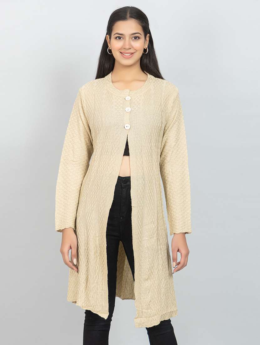 women self design long sleeve cardigan