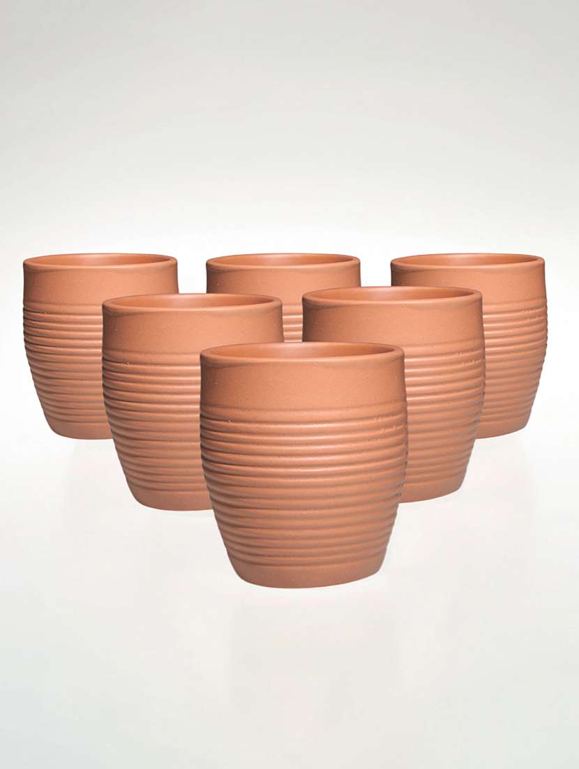 ekaura asthetic terracotta kulhad set of 6