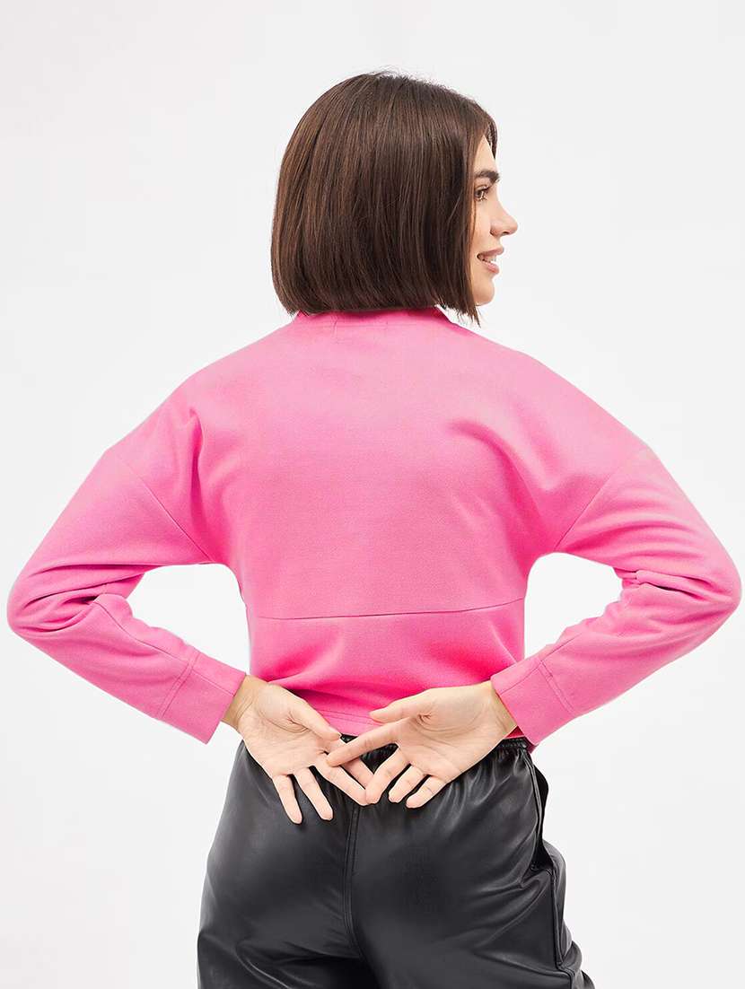 women pink solid long sleeve corset top - 21688979 -  Standard Image - 2