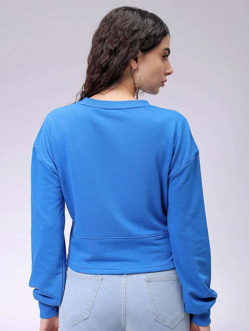 women solid long sleeve sweatshirt - 21689348 -  Standard Image - 2