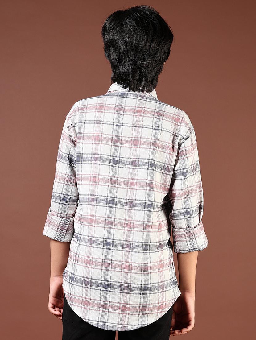 boys checkered long sleeve casual shirt - 21689462 - Standard Image - 2