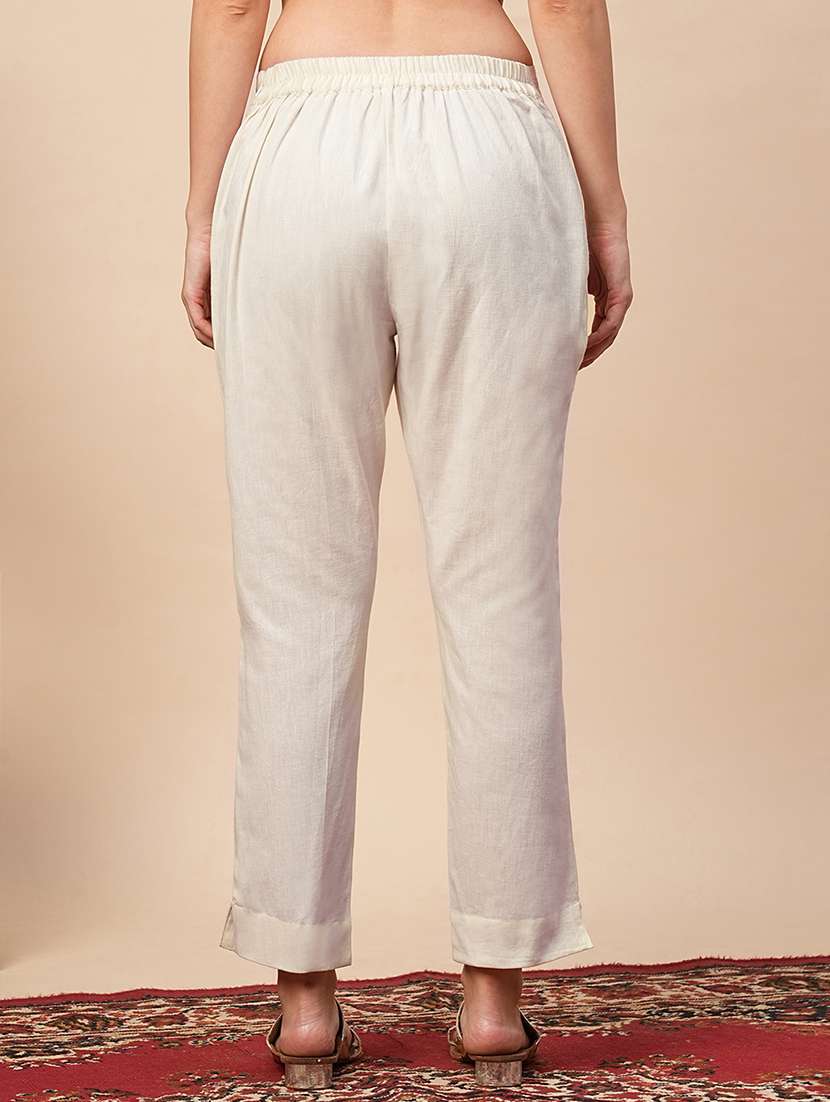 women solid high rise tapered pant - 21689573 -  Standard Image - 2