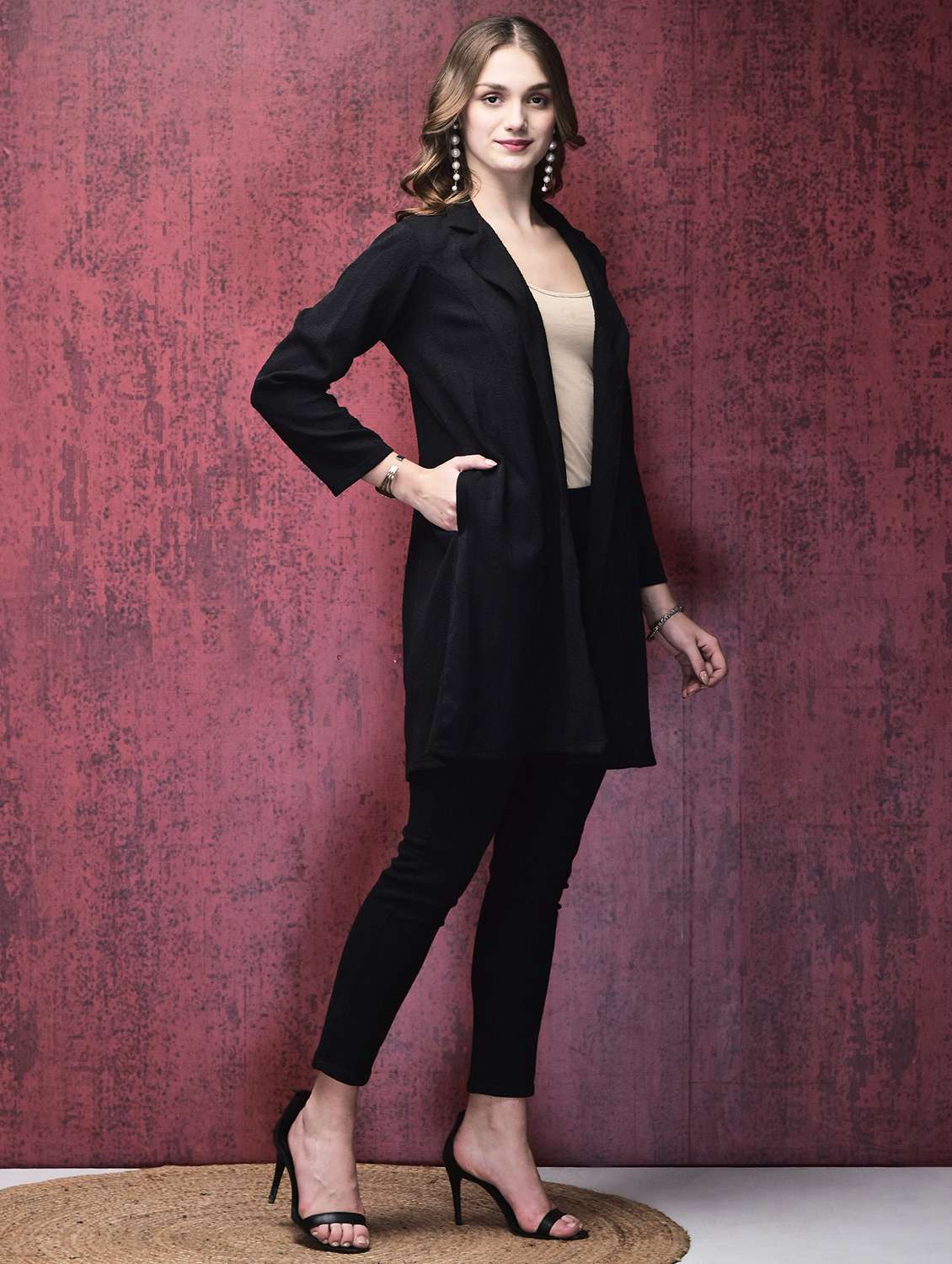 women black long sleeve regular shrug - 21689617 -  Standard Image - 2