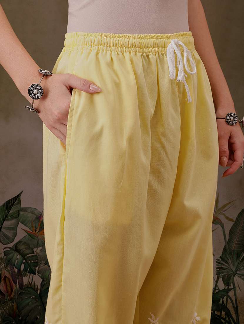 women solid with work notch neck kurta set - 21689692 -  Standard Image - 7