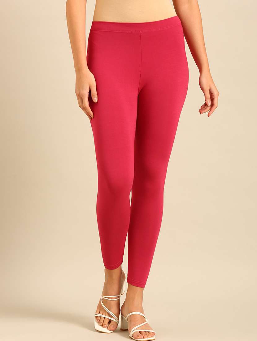 women solid mid rise legging