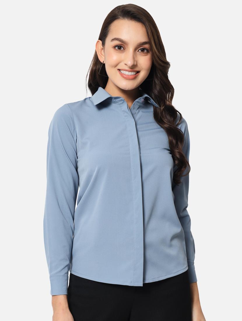 women long sleeves solid regular shirt - 21689875 - Zoom Image - 0