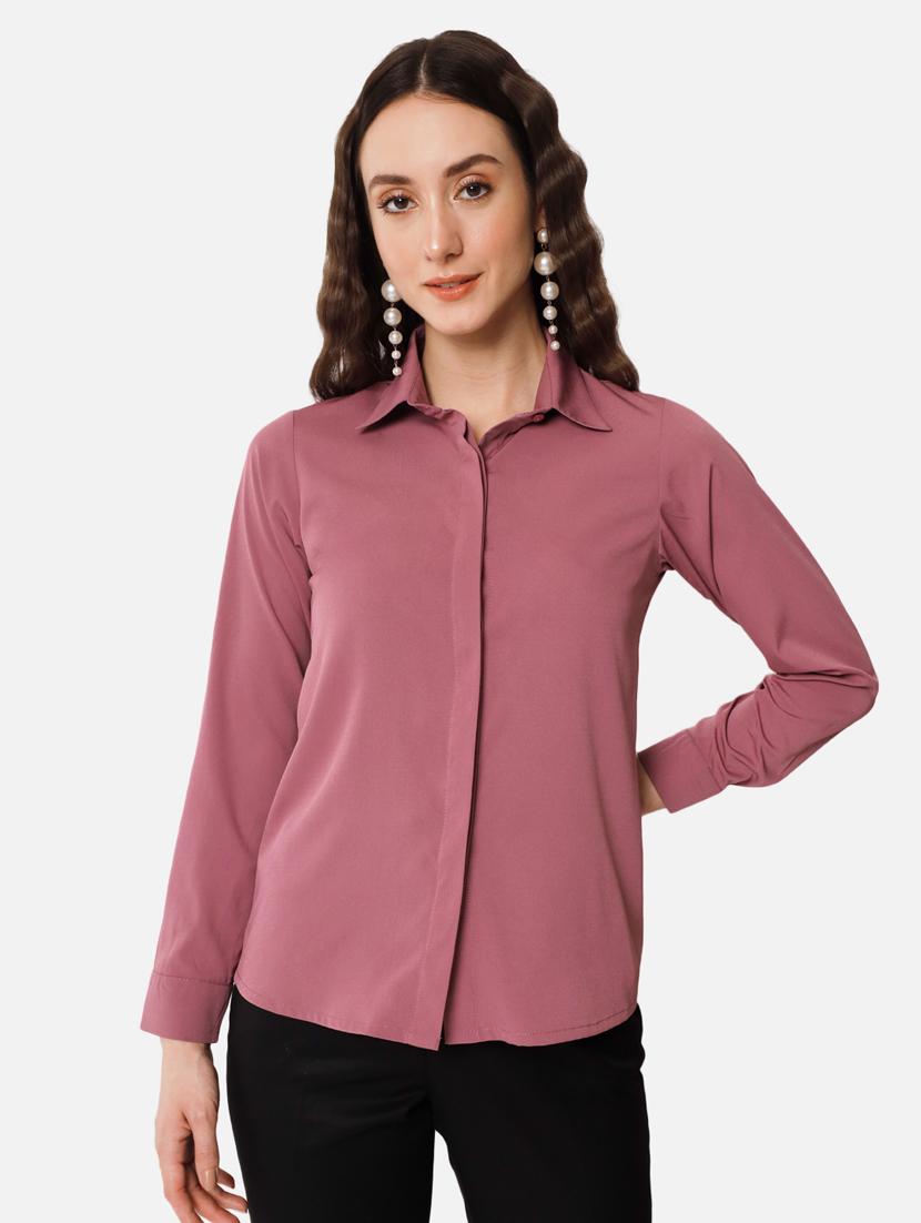 women long sleeves solid regular shirt - 21689877 - Zoom Image - 0