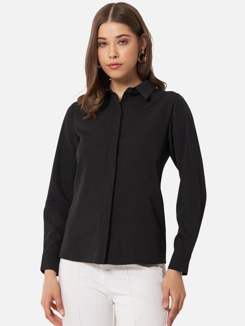 women long sleeves solid regular shirt - 21689879 -  Standard Image - 0